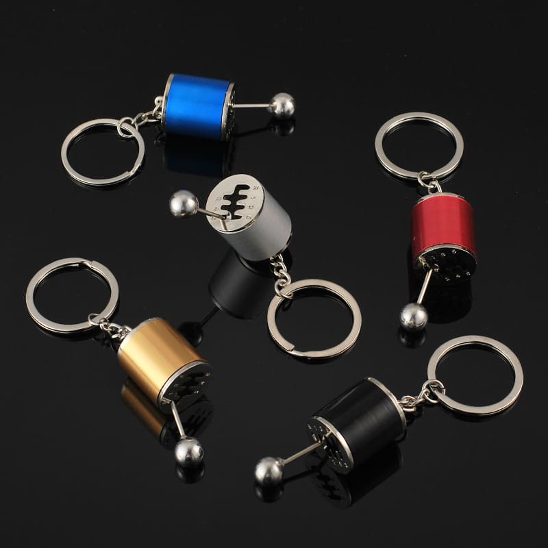 car gears shape metal keychain