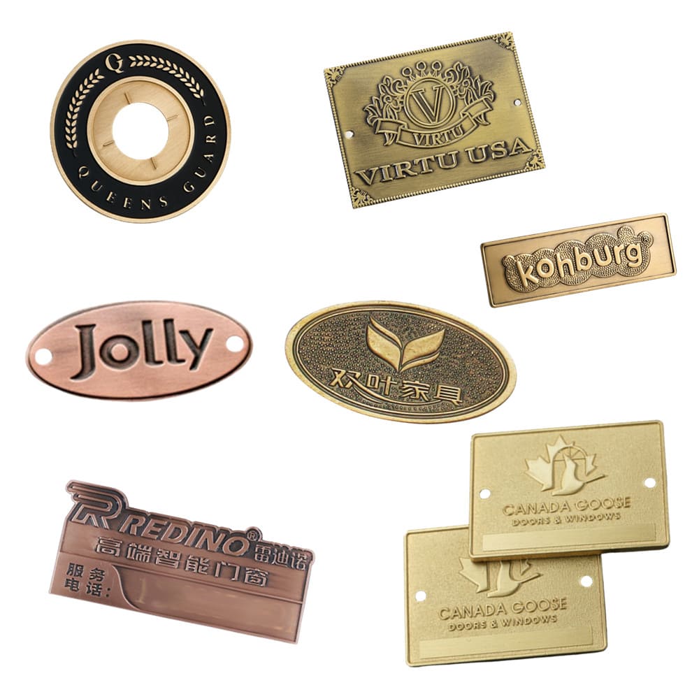 custom brass tags for furniture