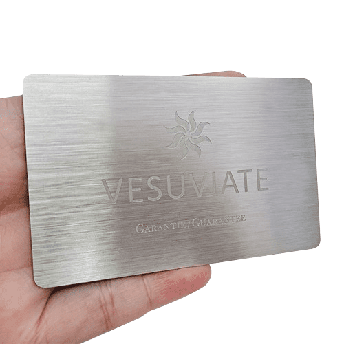 etched brushed metal business card