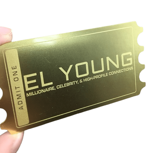 etched gold metal business card