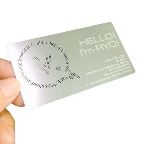 etched metal business card