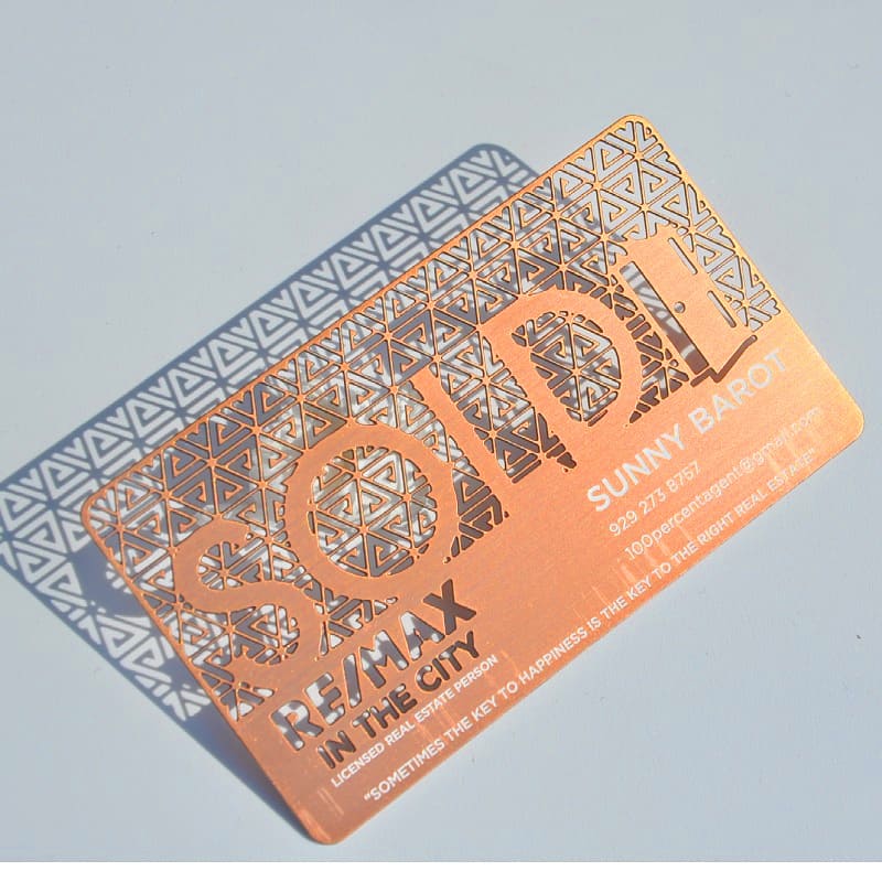 laser cut out metal business card