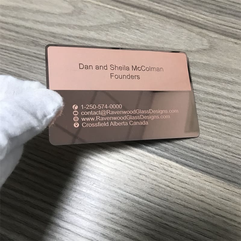 custom copper metal business cards