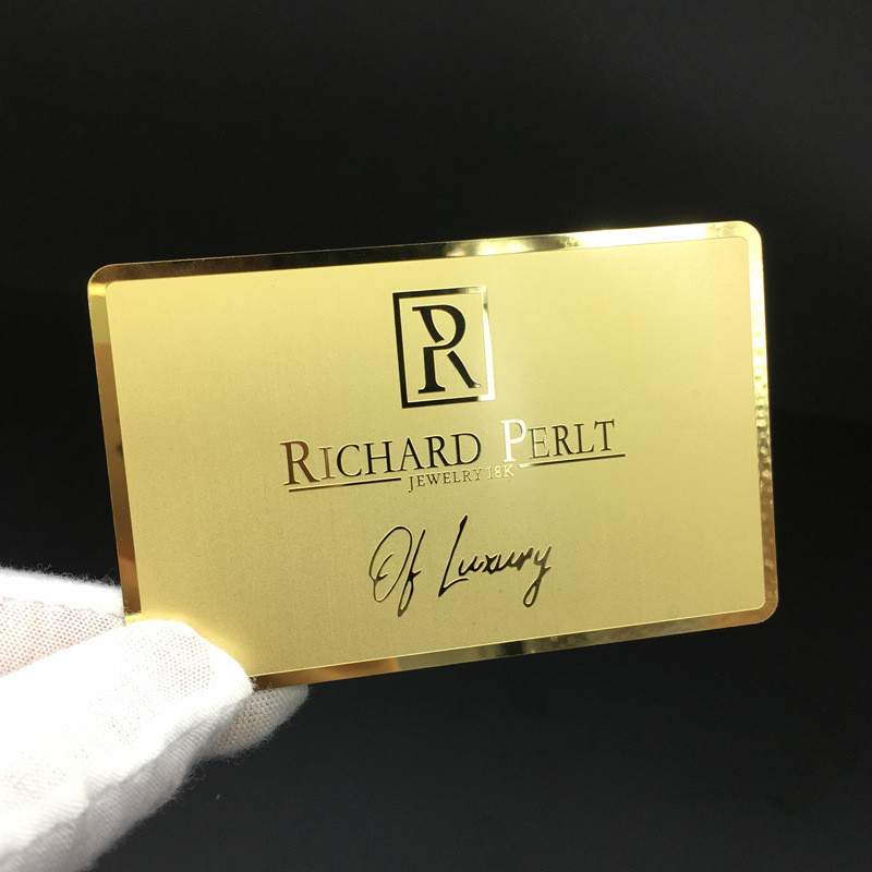 etched metal business card