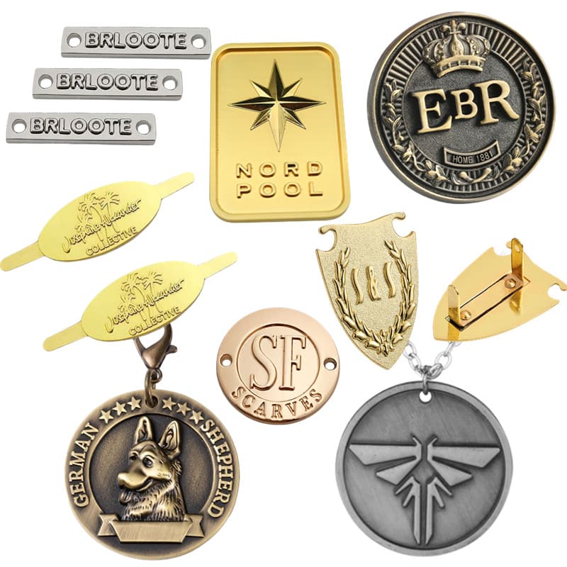 custom zinc alloy embossed metal tags