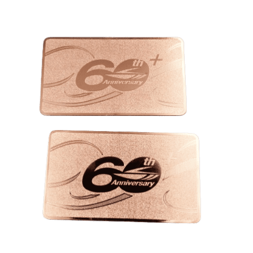 frosted copper metal business card