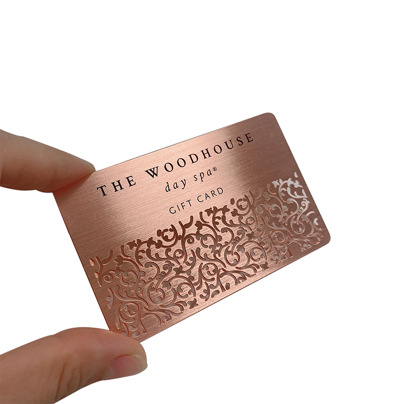 laser cut out copper metal business card