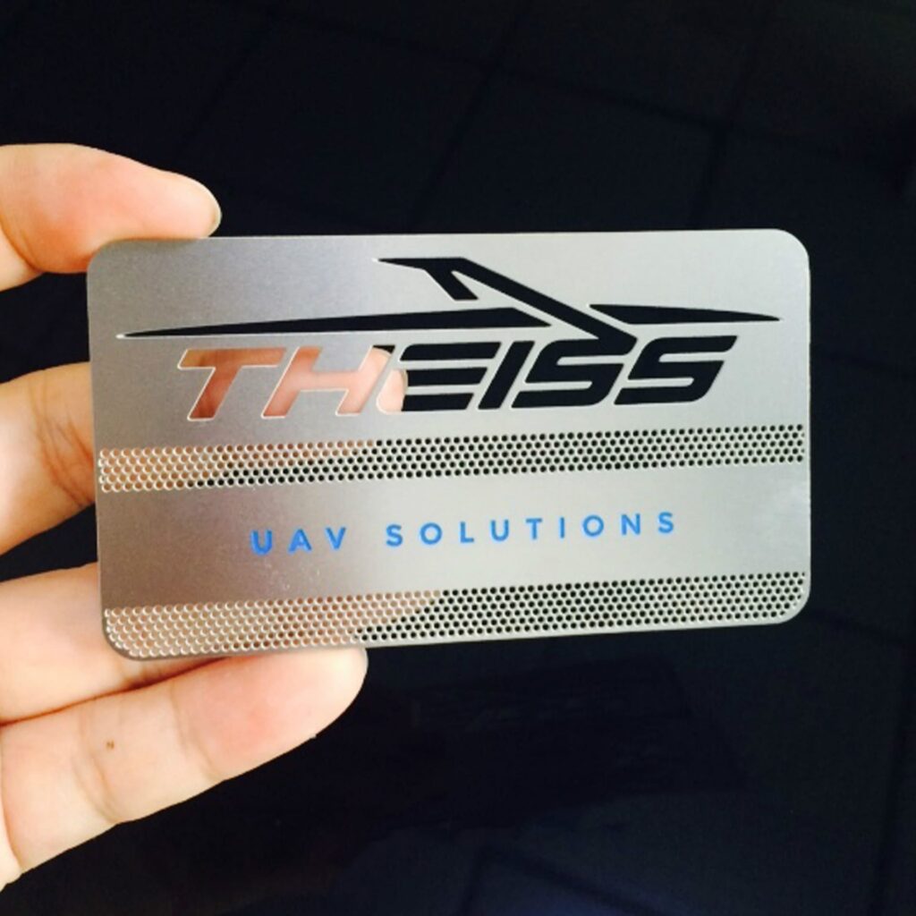 metal laser cut business card