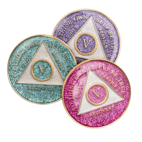 custom AA glitter coin