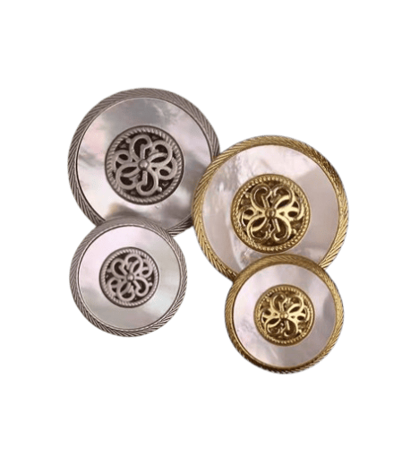 custom metal shank buttons with shell