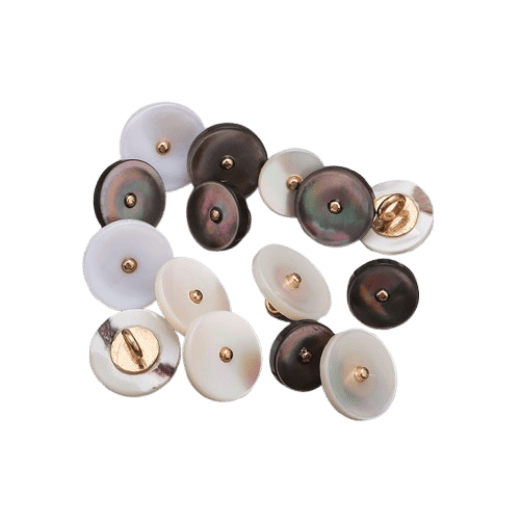 natural shell pin dot metal shank buttons