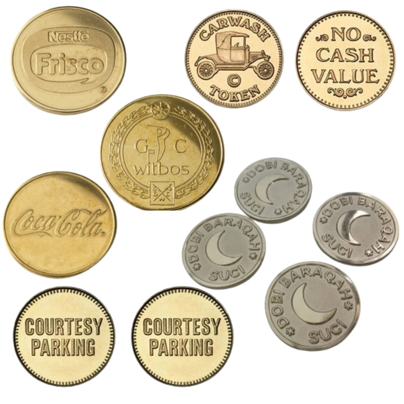 custom tokens for parking car washing laundry drinking coffee shop