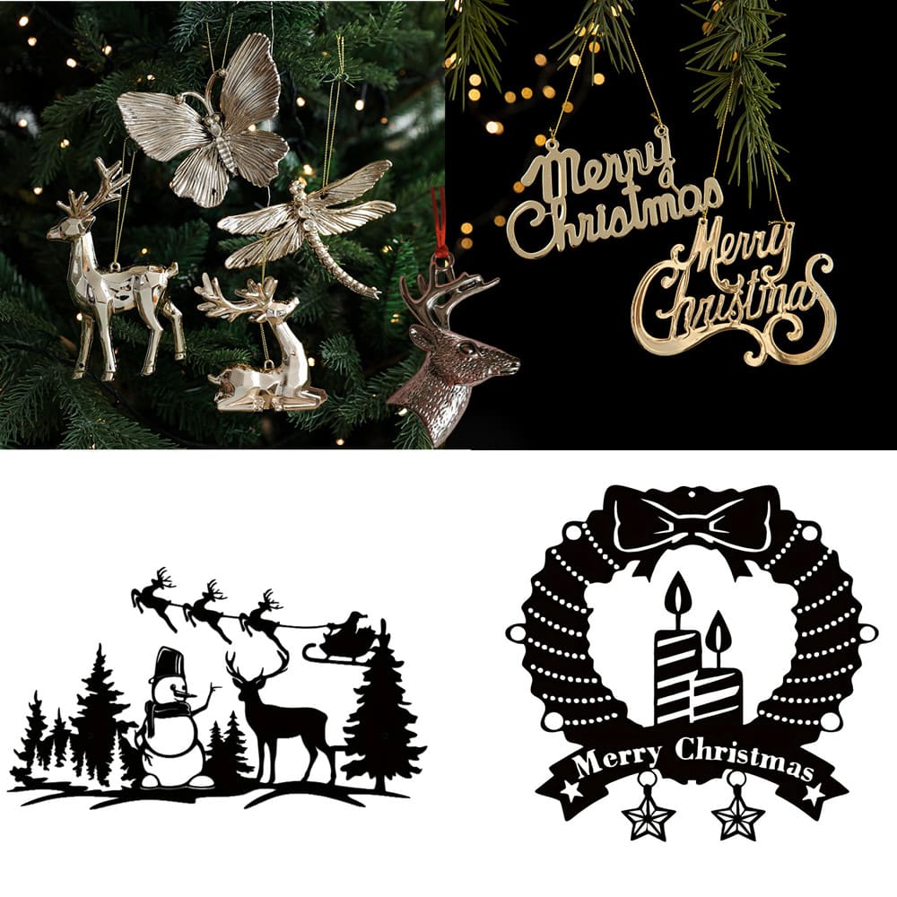 custom metallic christmas ornaments