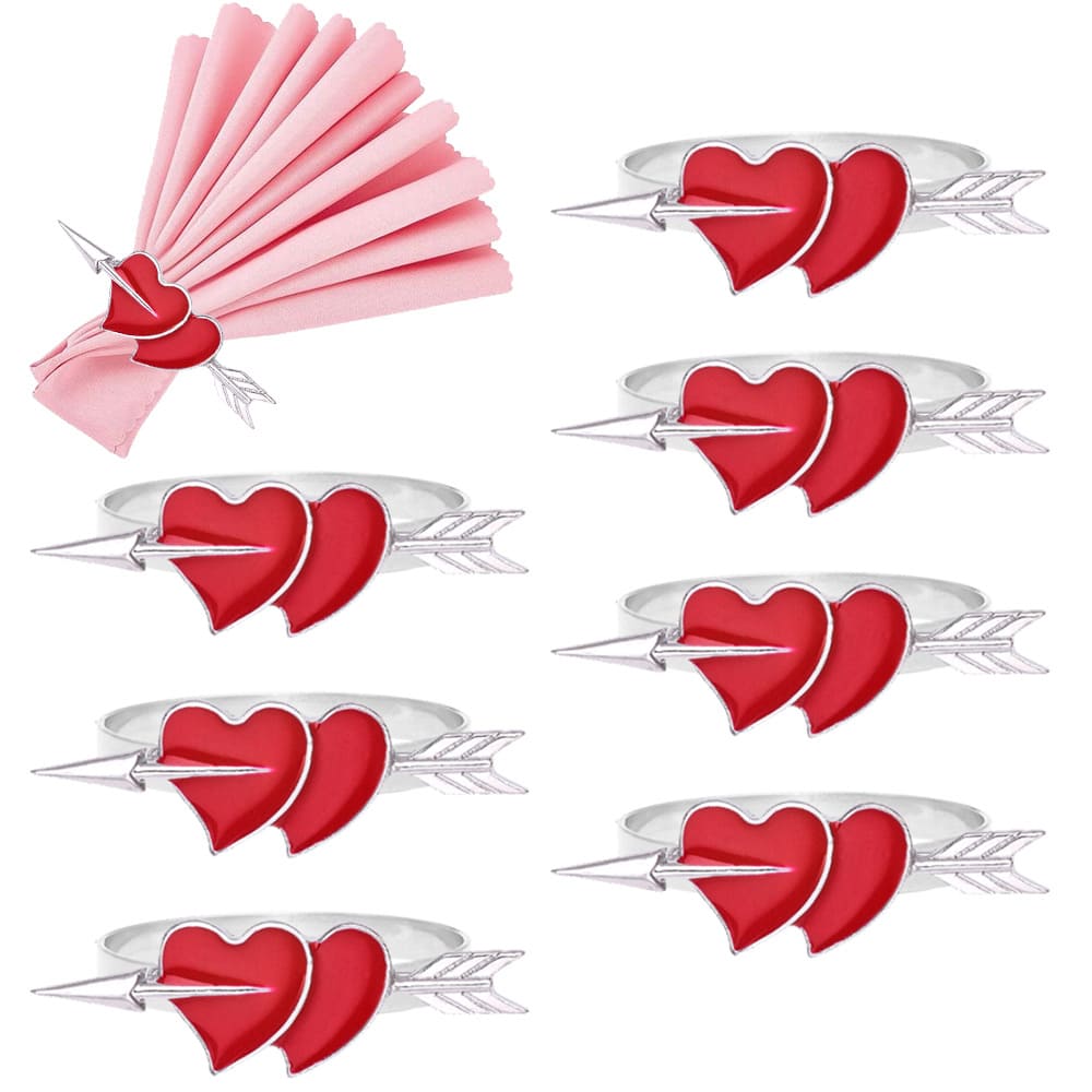 heart shape valentine napkin rings